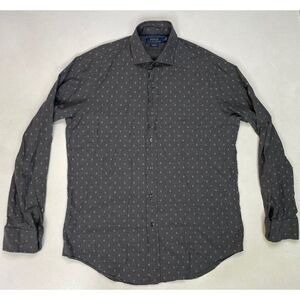 Polo Ralph Lauren Button Up Shirt Men Classic Fit Medium Gray Long Sleeve